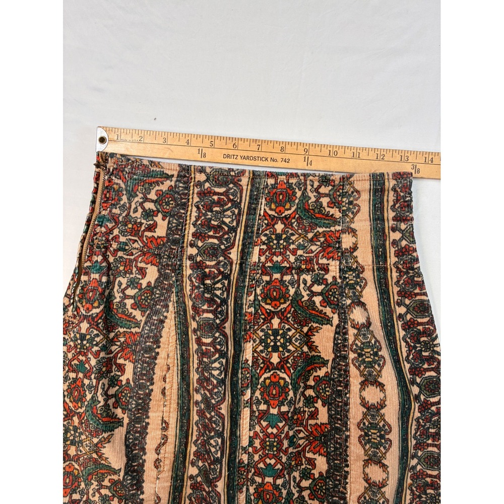 Free People Modern Mini Skirt Whimsigoth Boho Corduroy Tapestry - 2 Multicolor - Picture 7 of 9